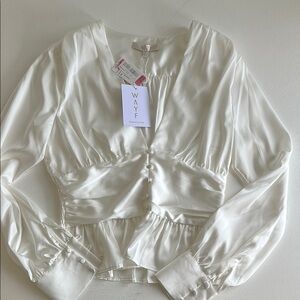 WAYF White Satin Blouse
